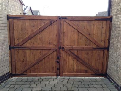 Rear view of double mortice and tenon gates